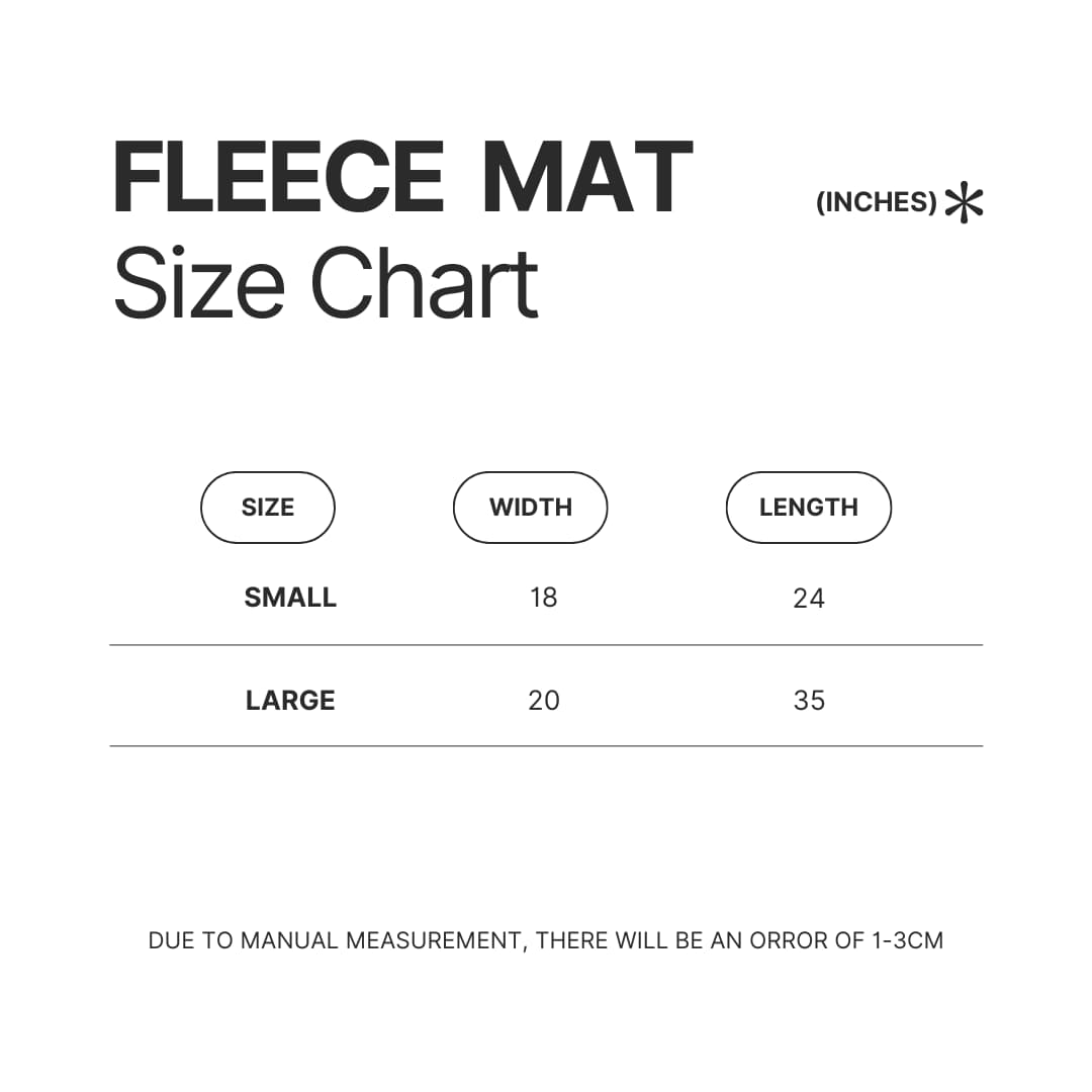 Fleece Mat Size Chart - Blue Exorcist Merch