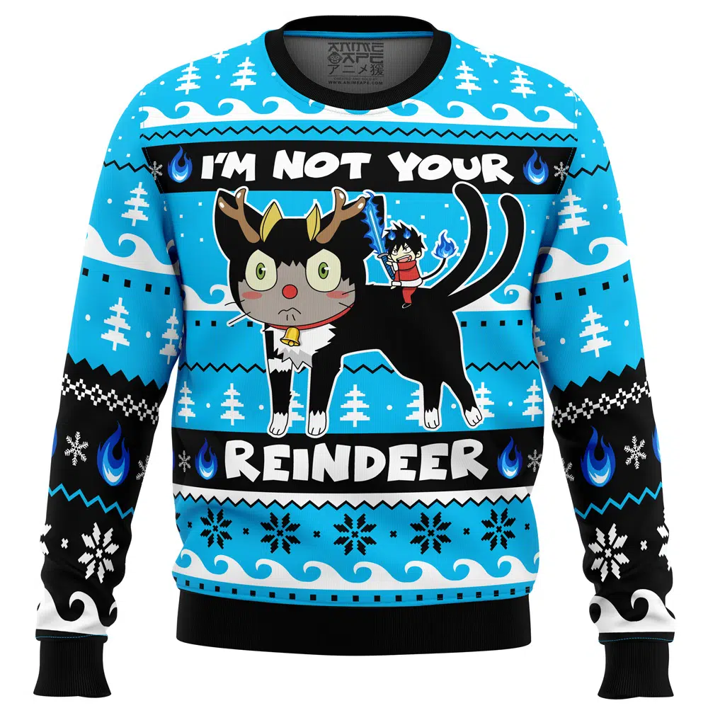 I’m Not Your Reindeer Blue Exorcist Ugly Christmas Sweater