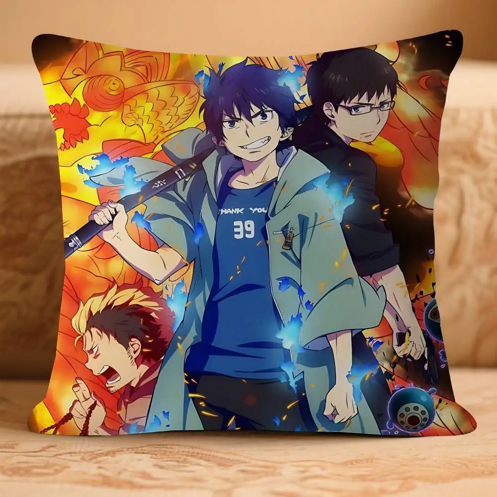 War Anime Blue-Exorcist  Throw Pillow