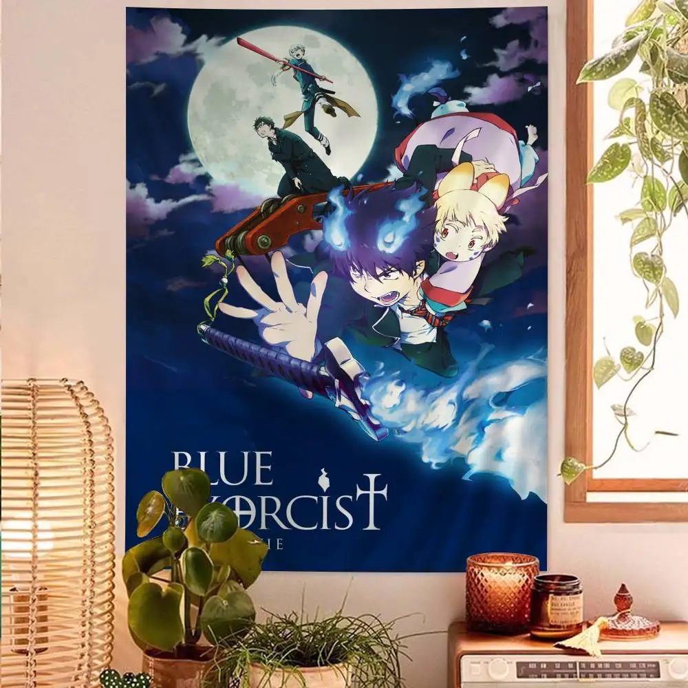 RIn & Moriyama Fly Blue Exorcist Hanging Tapestry