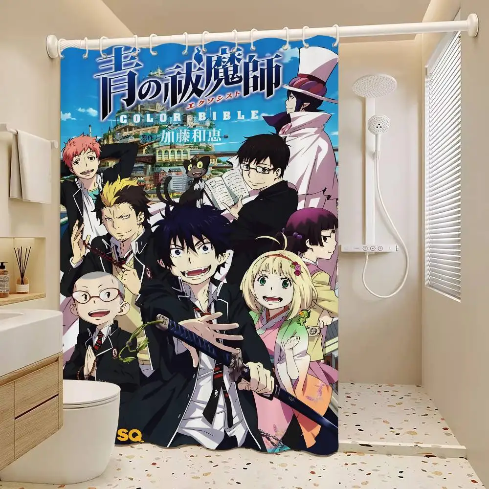 Blue Exorcist Bathroom Shower Curtain