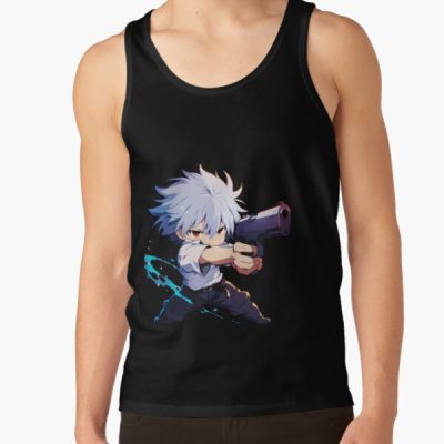 Kaworu Nagisa Neon Genesis Mephisto Pheles Blue Exorcist Anime Chibi Gun Tank Top
