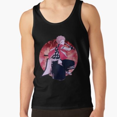 The Little Boy Pink Hair Exorcist Anime Blue Circle Design Tank Top