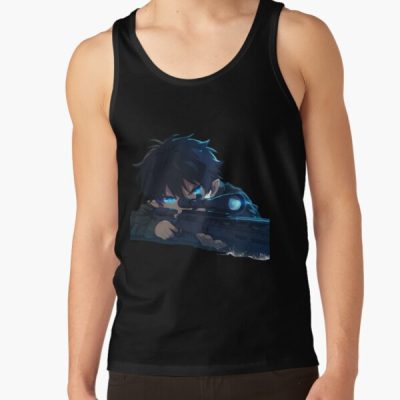 Rin Okumura Blue Exorcist Sniper Rifle Military Chibi Tank Top
