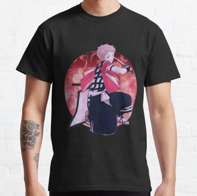 The Little Boy Pink Hair Exorcist Anime Blue Circle Design T-shirt