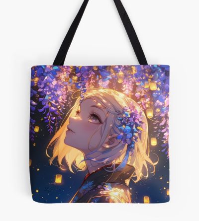 Shiemi Moriyama Delicate Wisteria Lantern Bloom Blue Exorcist Anime Tote Bag