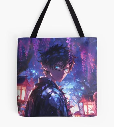 Yukio Okumura Stoic Wisteria Lantern Night Blue Exorcist Anime Tote Bag