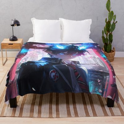Rin Okumura Blue Exorcist Anime Sakura Shrine Power Throw Blanket