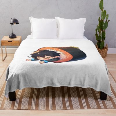 Chibi Kawaii Rin Okumura Blue Exorcist Sushi Throw Blanket