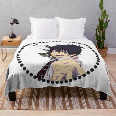 Kuro And Rin Chibi Blue Fantasy Anime Exorcist Classic Throw Blanket