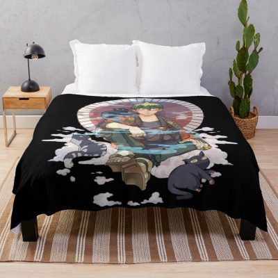 Amaimon With Cat Blue Fantasy Exorcist Anime Throw Blanket