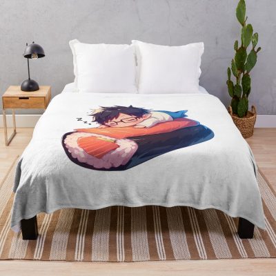 Chibi Kawaii Yukio Okumura Blue Exorcist Sushi Tranquility Throw Blanket