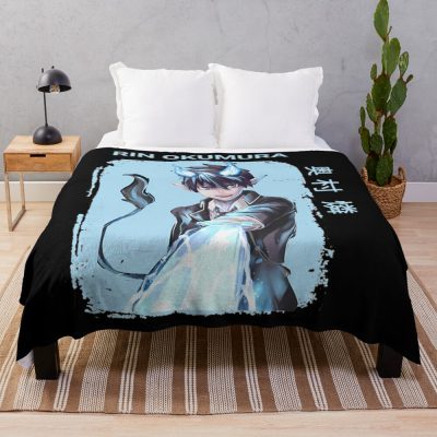 Exorcist Anime Okumura Rin Blue Throw Blanket