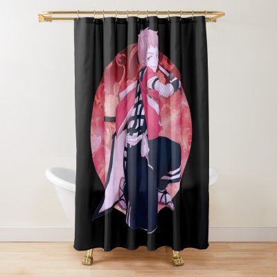 The Little Boy Pink Hair Exorcist Anime Blue Circle Design Shower Curtain
