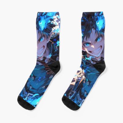 Rin Okumura Blue Exorcist Anime Blue Flame Action Supernatural Socks