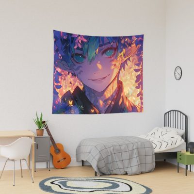 Amaimon Rogue Wisteria Lantern Shadows Nocturnal Blue Exorcist Anime Tapestry